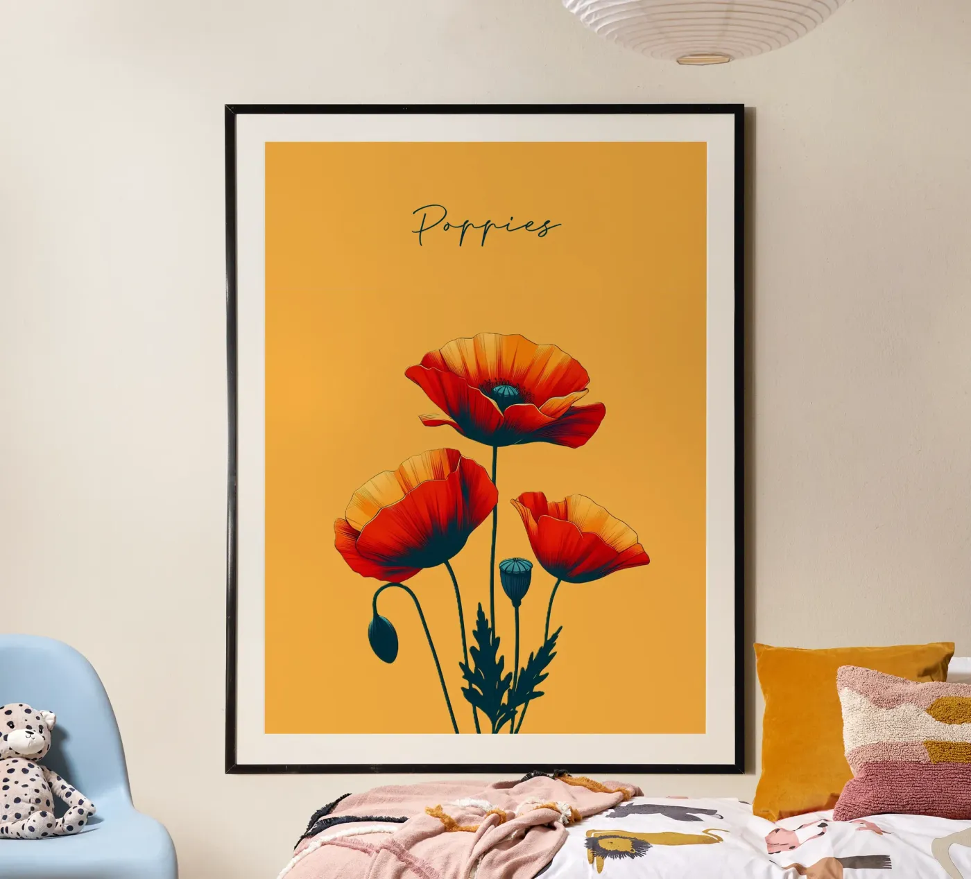 Klaprozen poster van Digital Naive