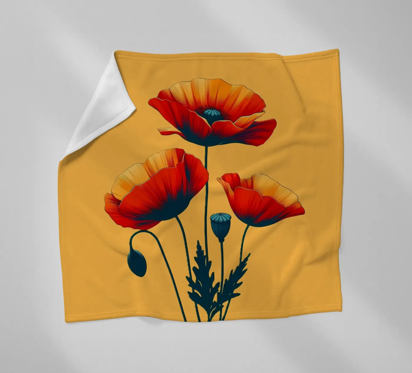 Coquelicots plaid polaire de Digital Naive