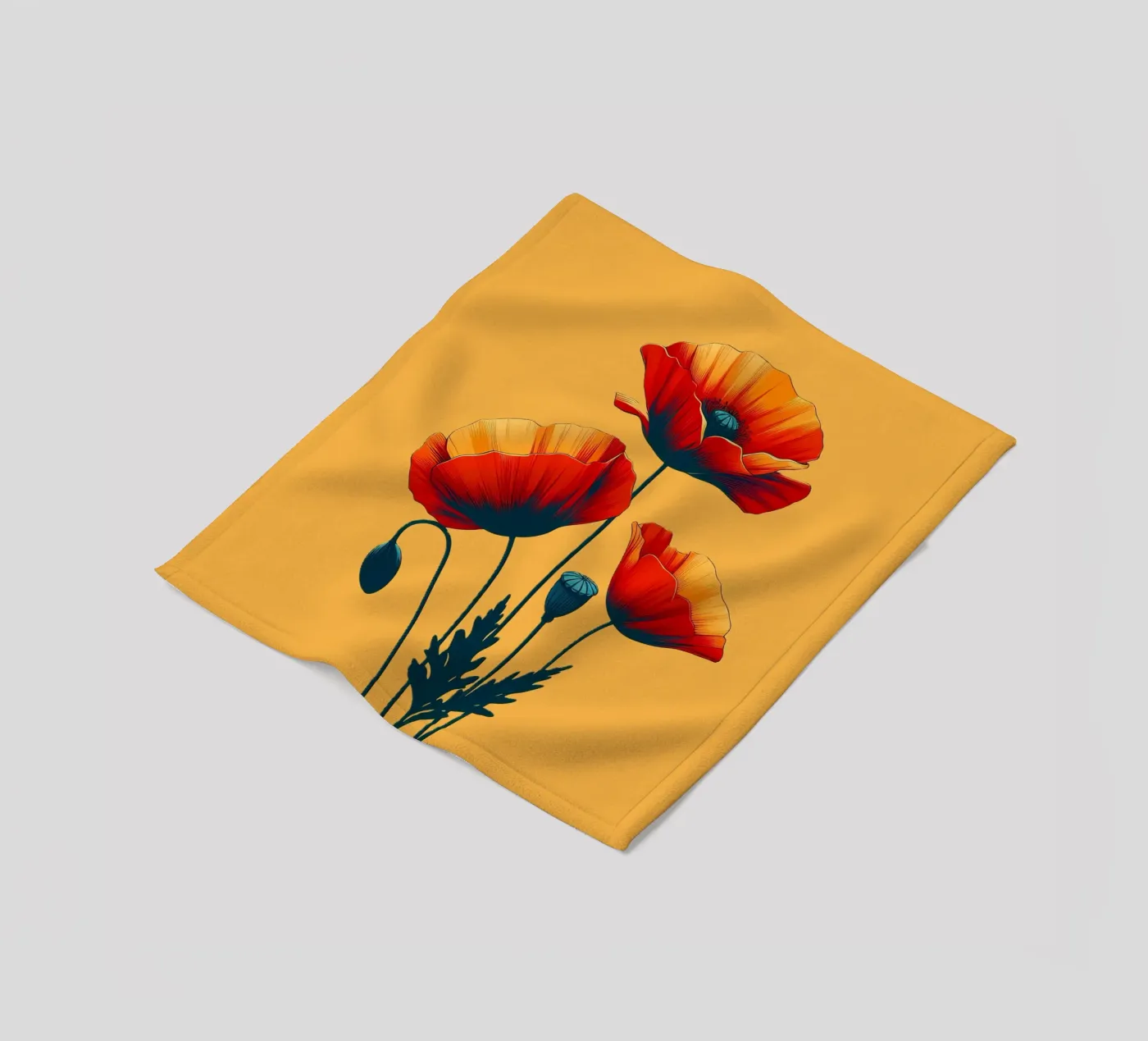 Coquelicots plaid polaire de Digital Naive