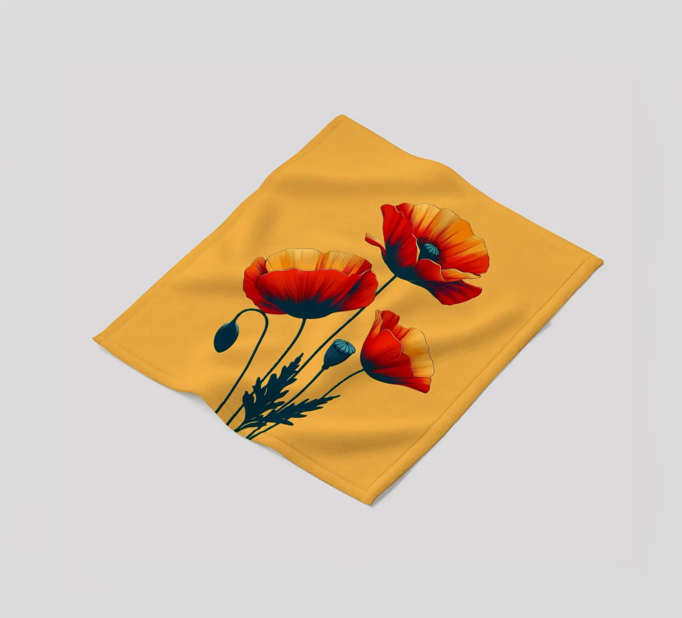 Mohnblumen Fleecedecke von Digital Naive