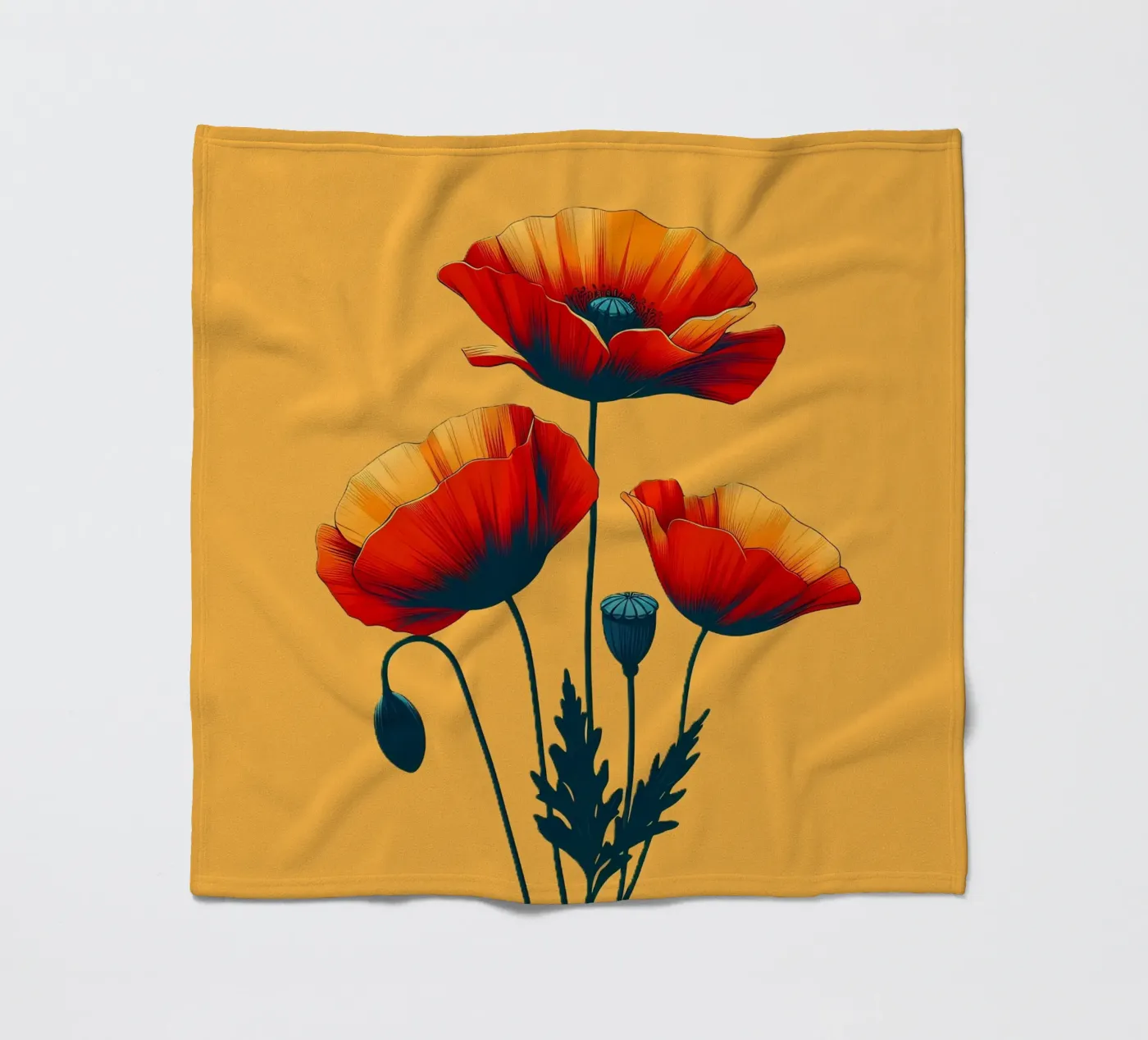 Mohnblumen Fleecedecke von Digital Naive
