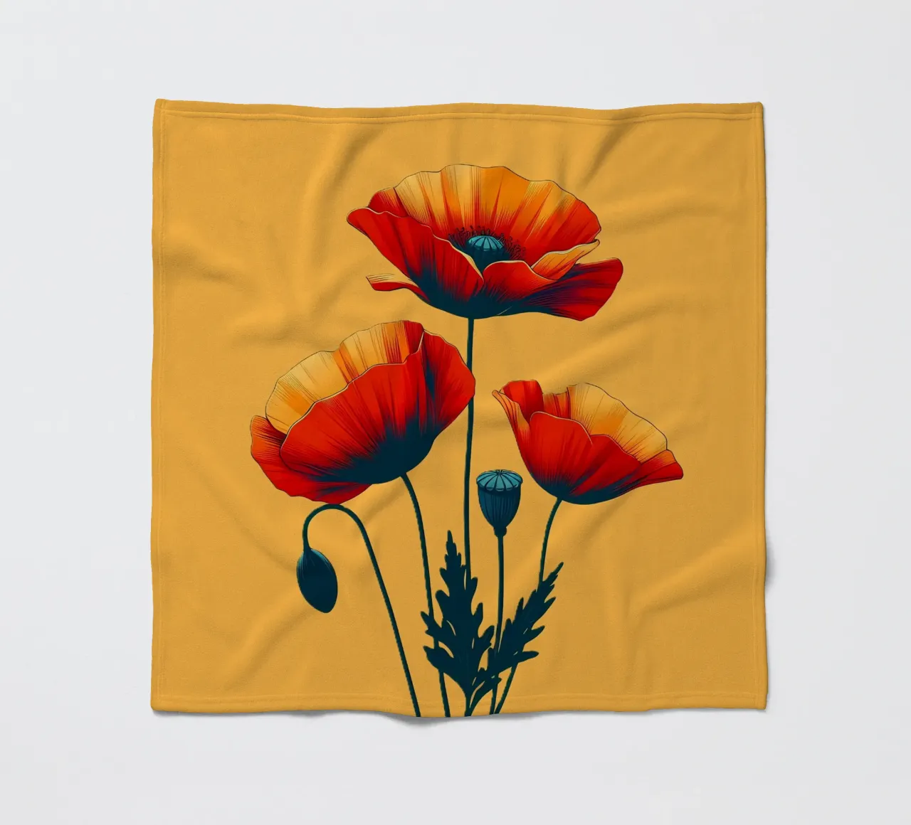Mohnblumen Fleecedecke von Digital Naive