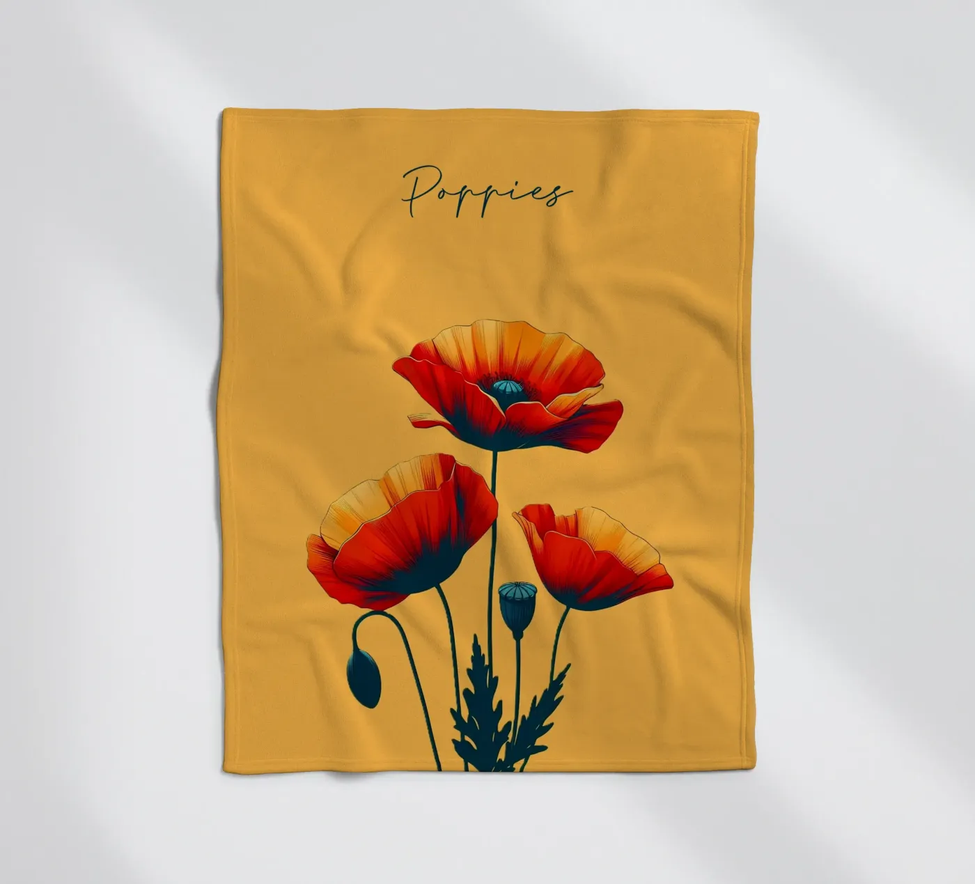 Coquelicots plaid polaire de Digital Naive