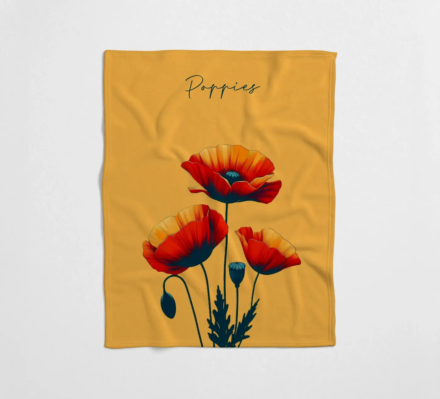 Coquelicots plaid polaire de Digital Naive