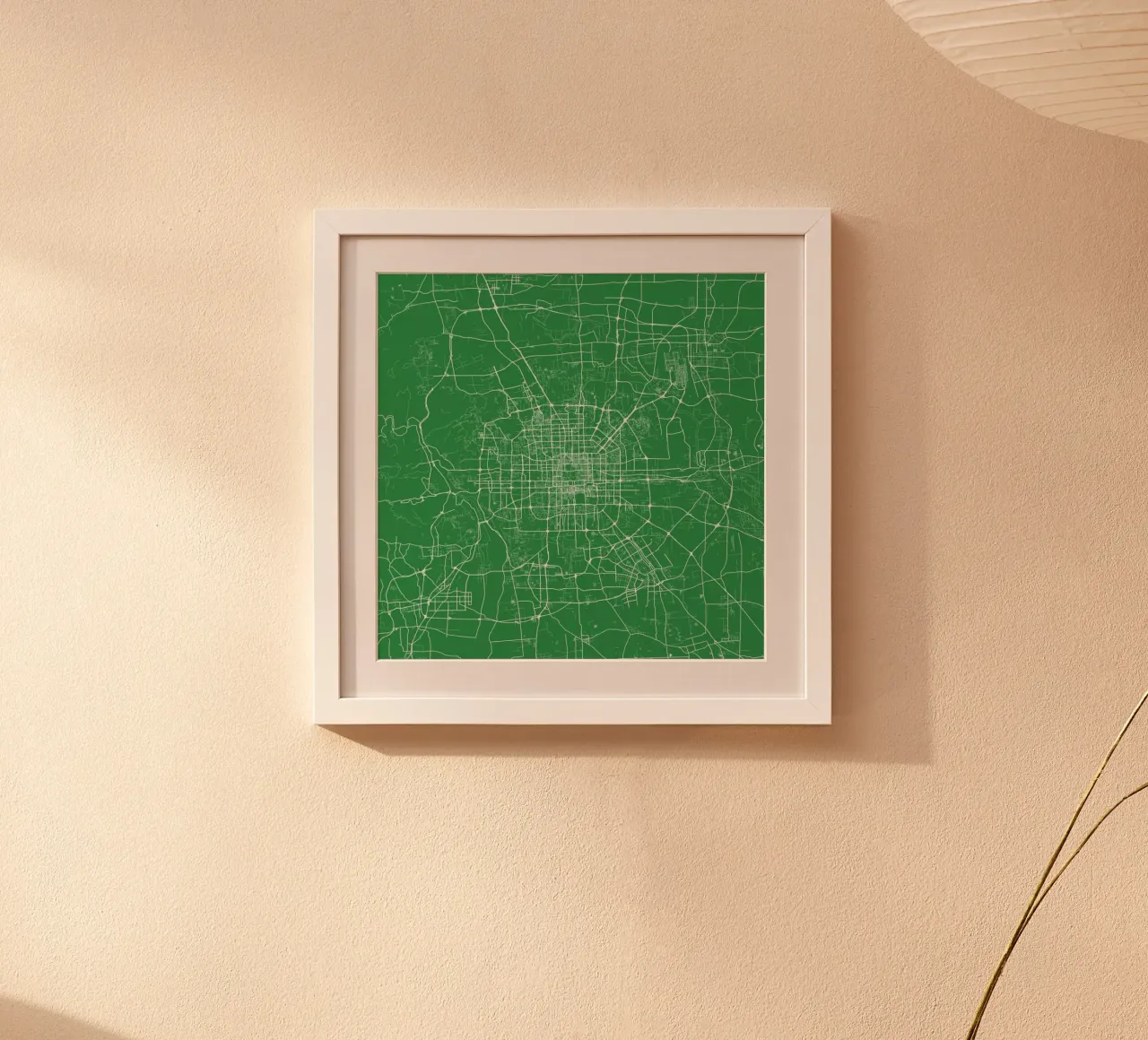 Bejing Green poster con telaio in alluminio da Urban Maps