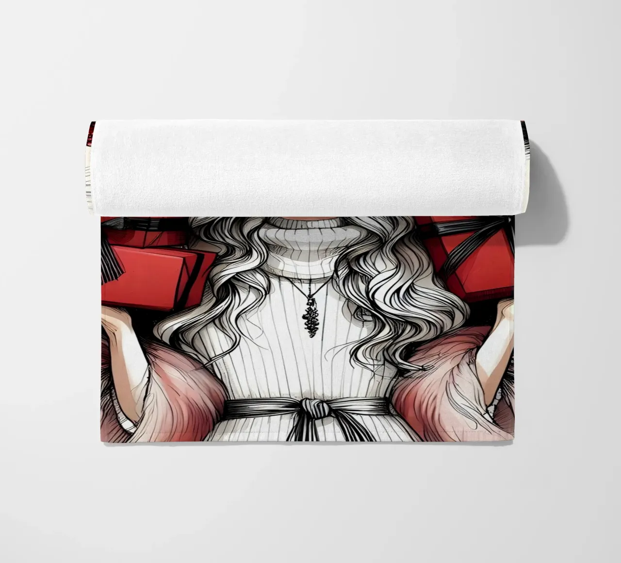 CHRISTMAS SHOPPING beach towel by ARTOMATIC