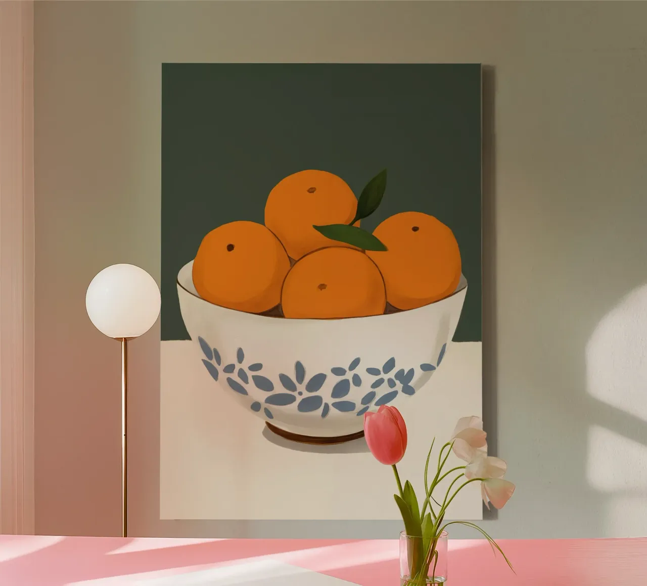 Boho Bella Vita 26 Oranges 1 Leinwand mit Schattenfugenrahmen von Boho Print Collection