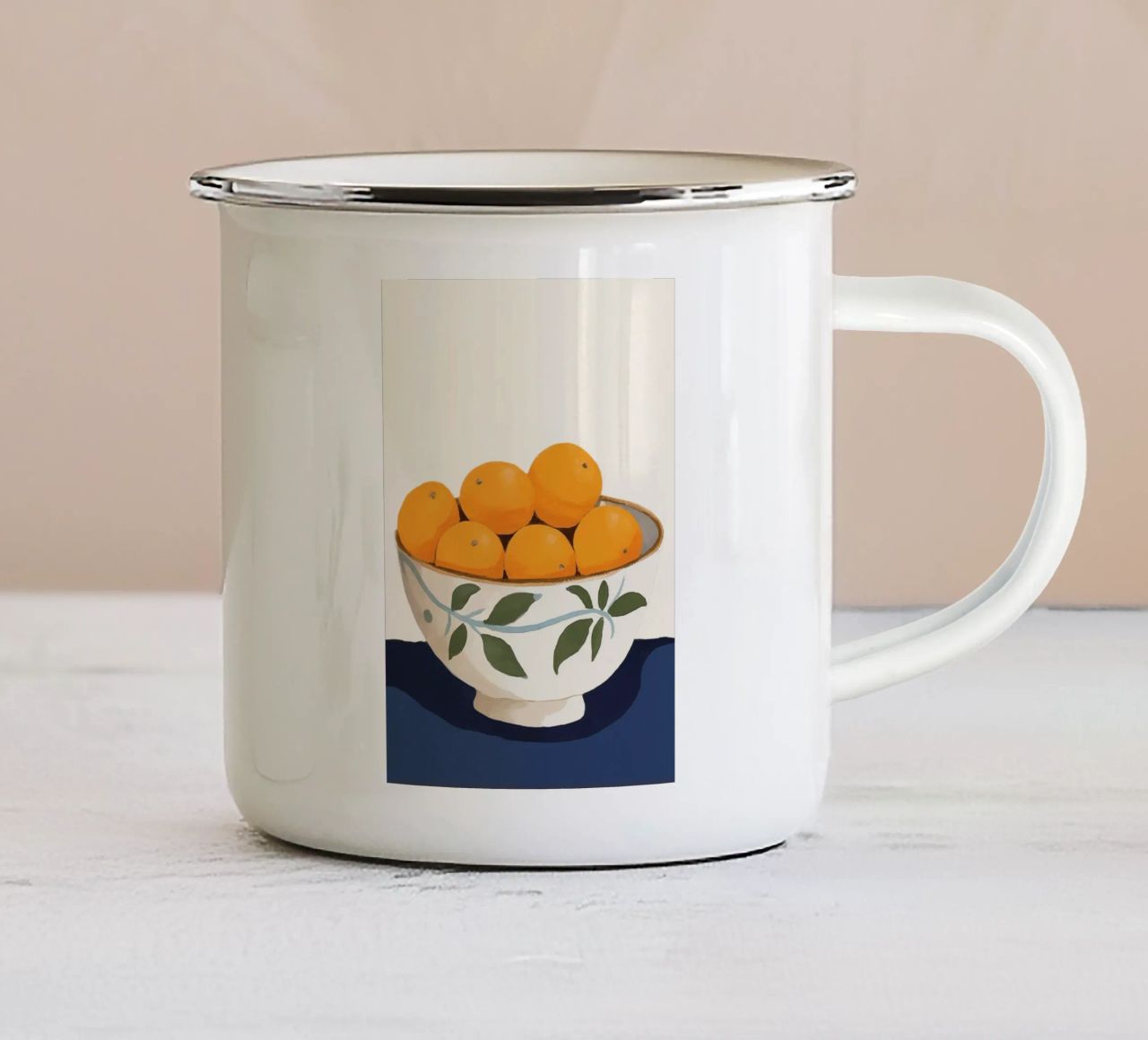 Boho Bella Vita 26 Oranges 2 tazza in smalto da Boho Print Collection