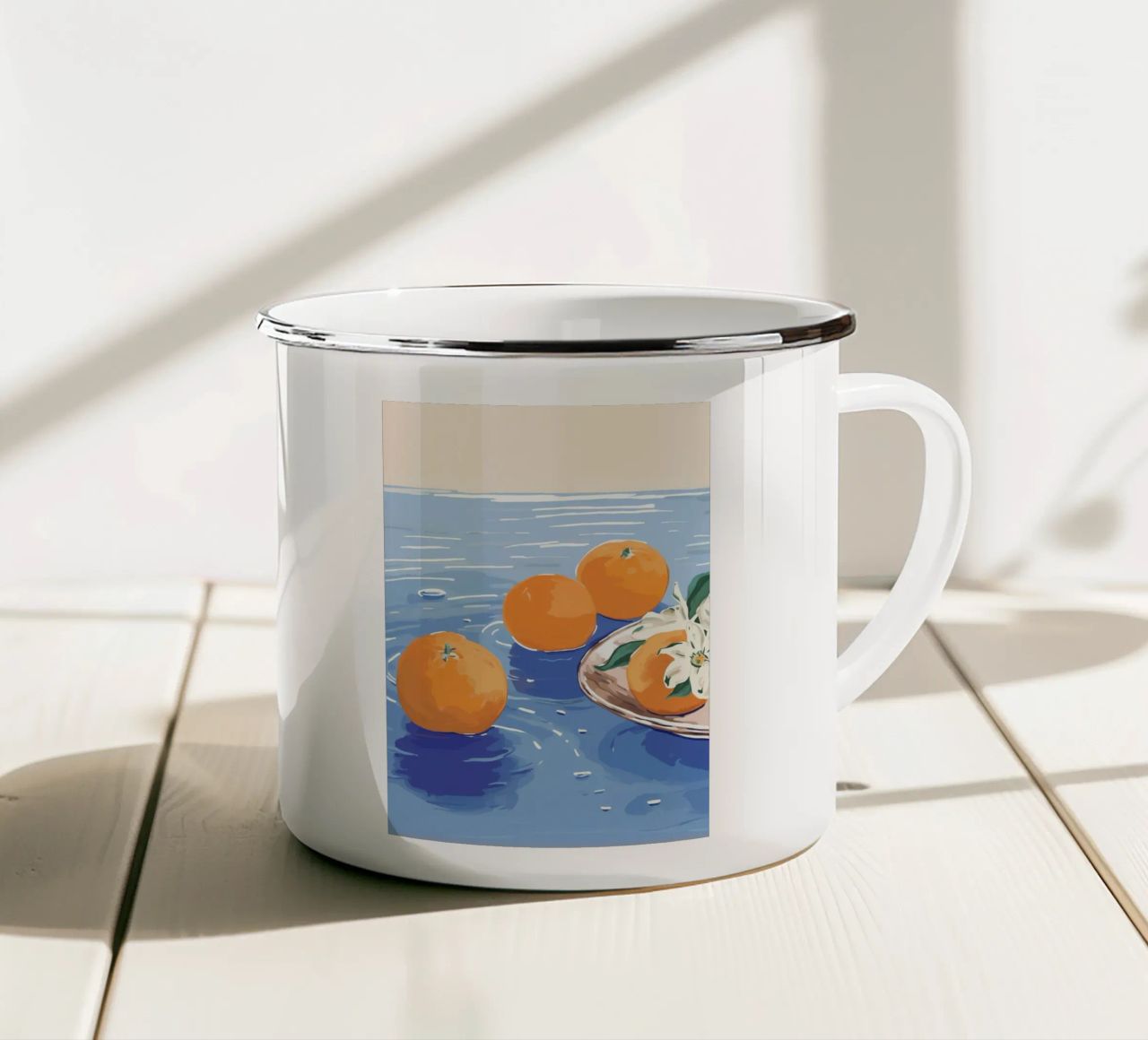 Boho Bella Vita 26 Oranges 4 tazza in smalto da Boho Print Collection