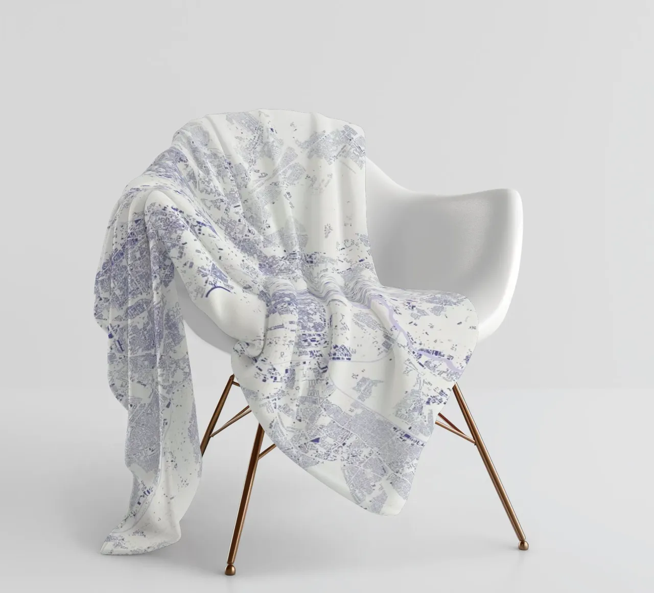 Berlin Blue fleece blanket by Urban Maps