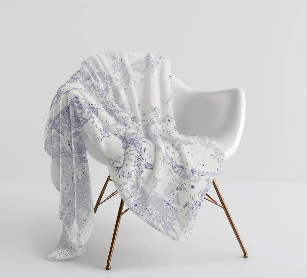 Berlin Blue fleece blanket by Urban Maps