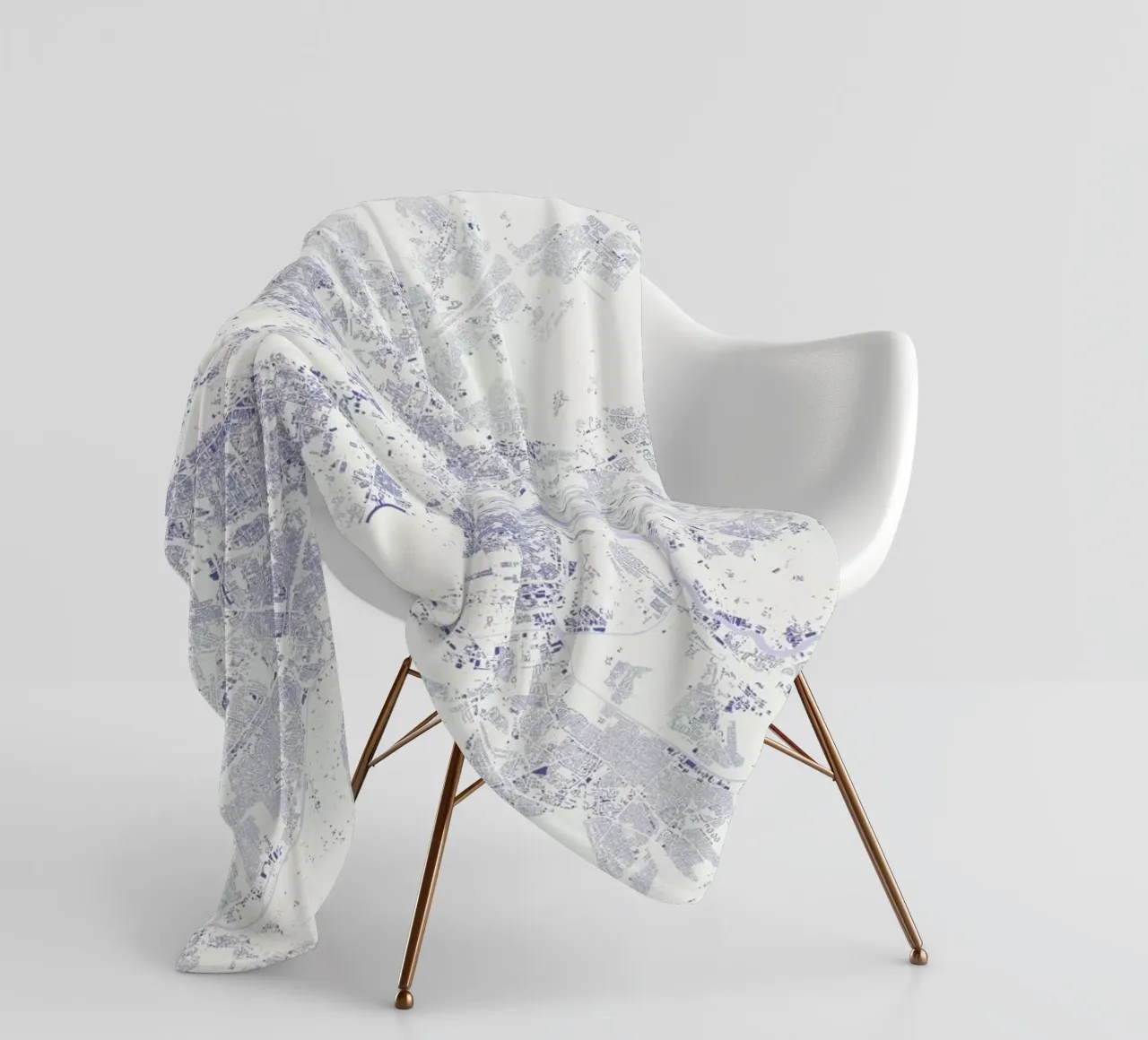 Berlin Blue fleece blanket by Urban Maps