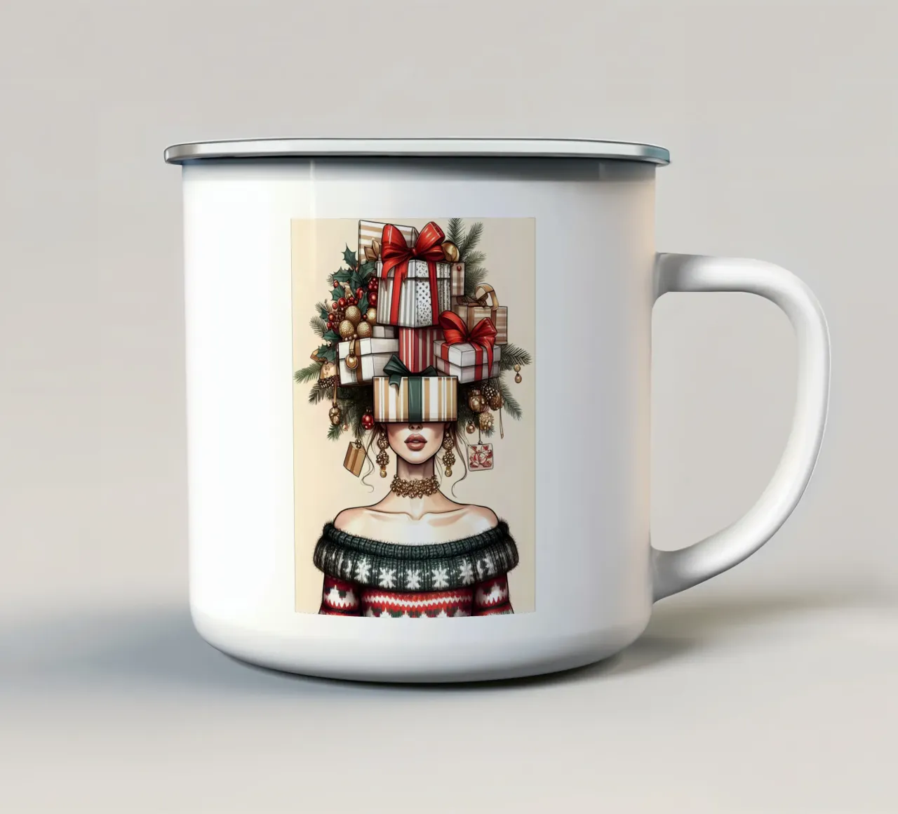 MAGLIONE DI NATALE tazza in smalto da ARTOMATIC