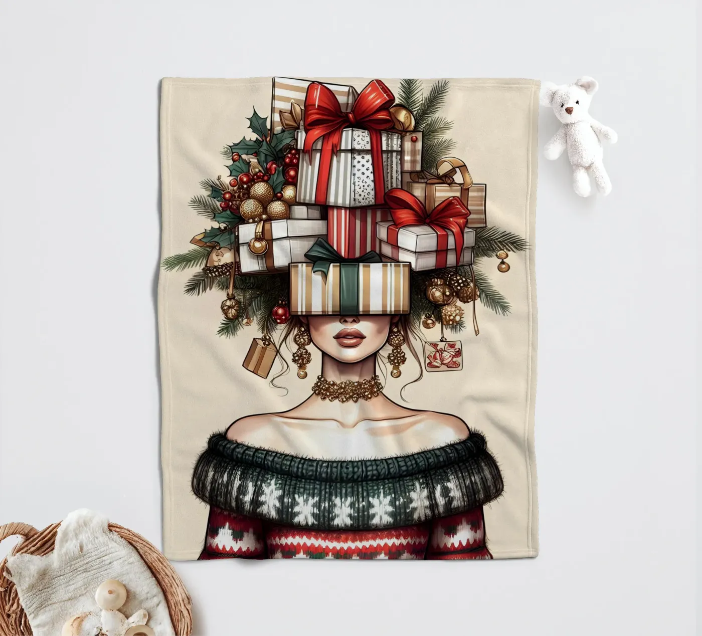 PULL DE NOËL plaid polaire de ARTOMATIC