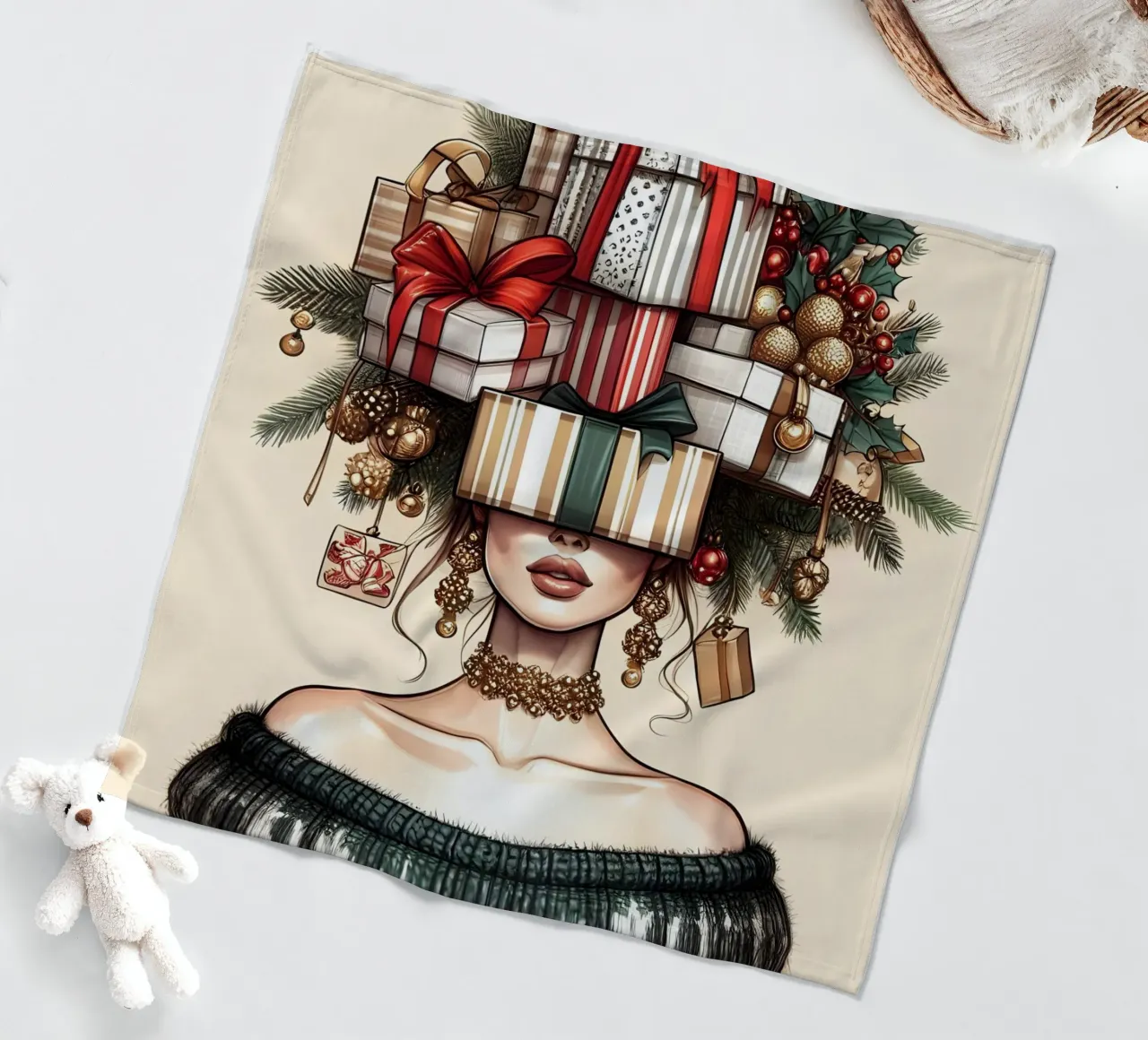 MAGLIONE DI NATALE coperta in pile da ARTOMATIC