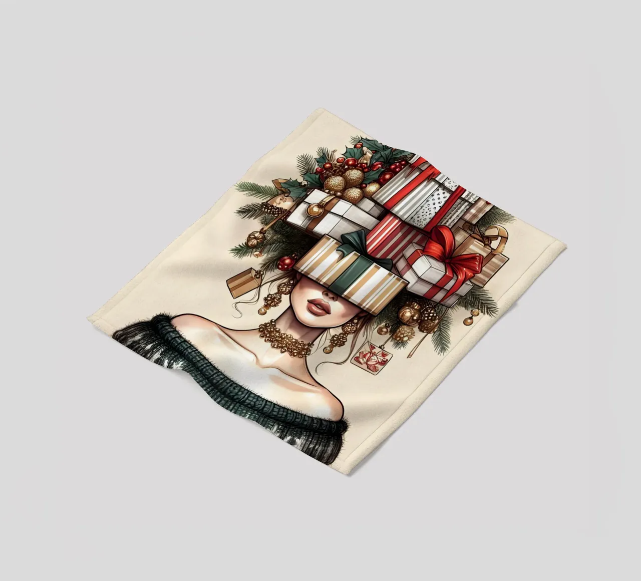 MAGLIONE DI NATALE coperta in pile da ARTOMATIC