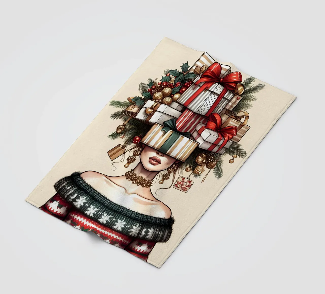 MAGLIONE DI NATALE coperta in pile da ARTOMATIC