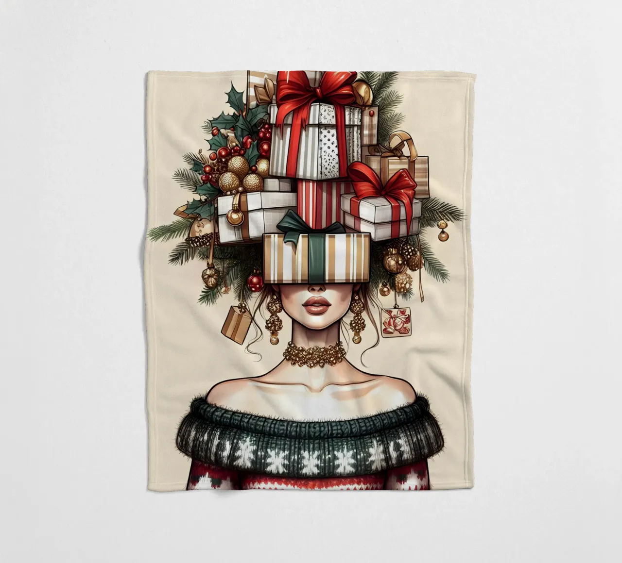 WEIHNACHTSPULLI Fleecedecke von ARTOMATIC