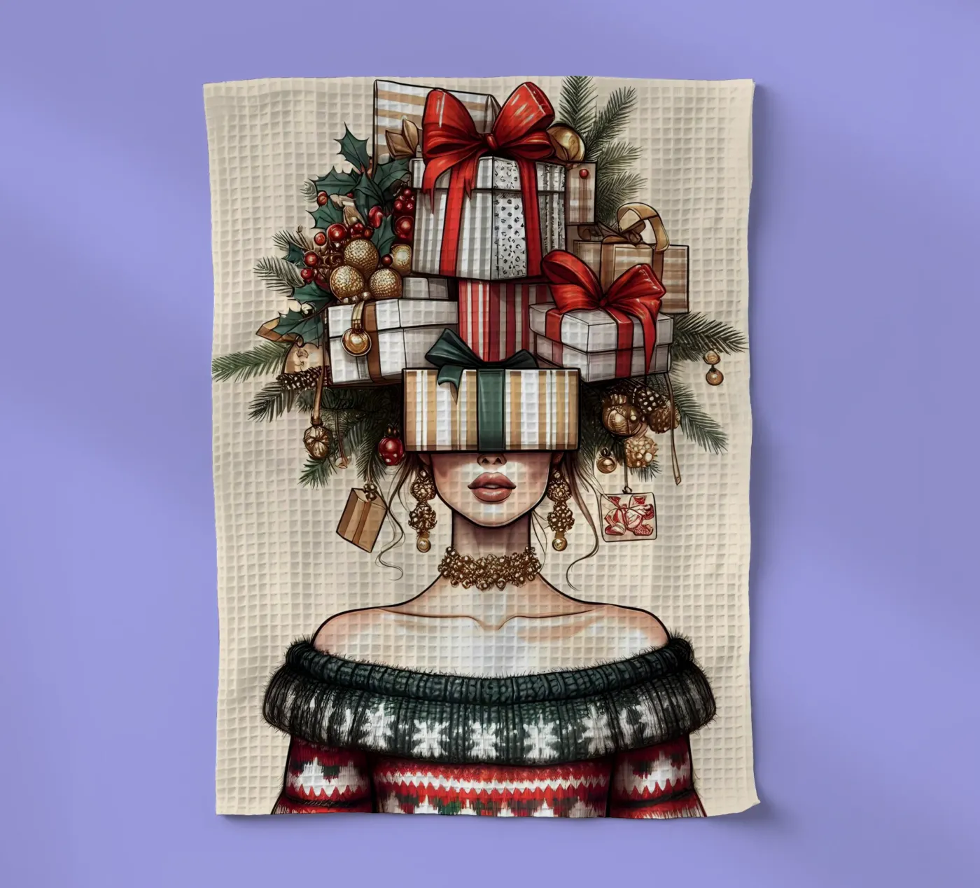 PULL DE NOËL torchon de ARTOMATIC