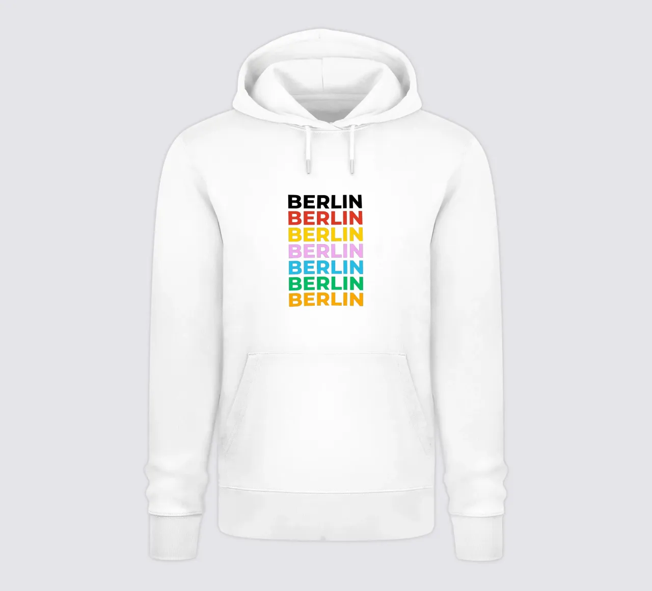 Design tipografico berlinese con lettere colorate felpa con cappuccio da Berlin Moments