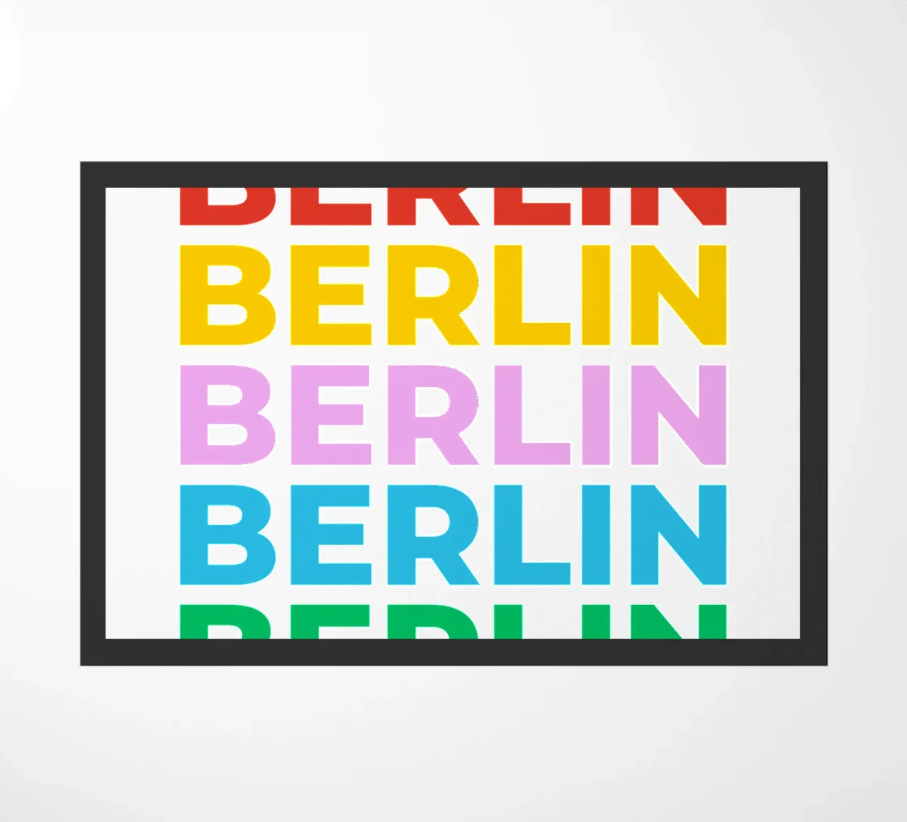 Design tipografico berlinese con lettere colorate zerbino da Berlin Moments