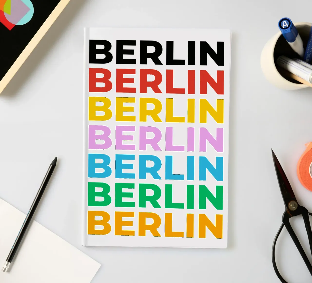 Berlin typography design with colourful letters notebook by Berlin Moments