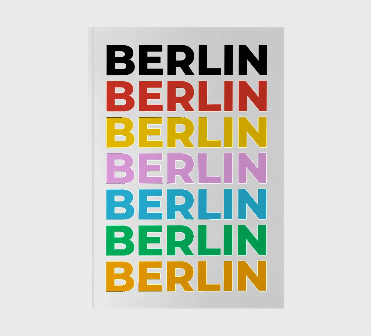 Berlin typography design with colourful letters notebook by Berlin Moments