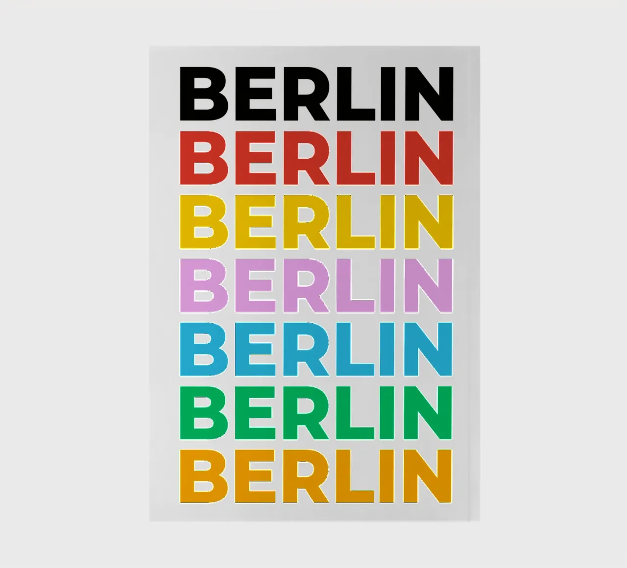 Berlin typography design with colourful letters notebook by Berlin Moments