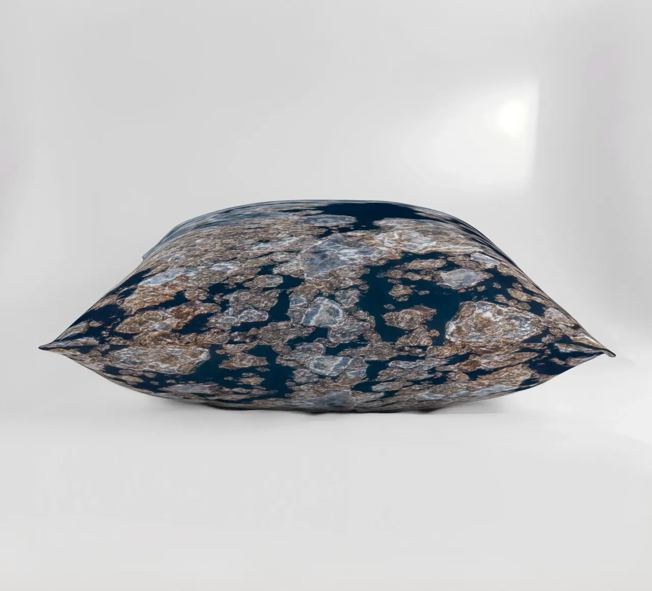 Ice gold abstract - Elegant winter design decorative cushion by Whole©