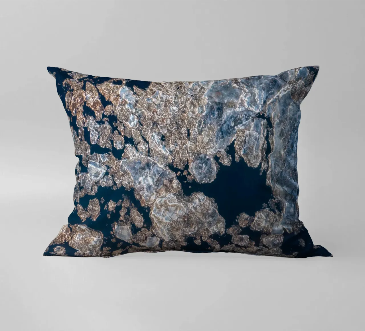 Ice gold abstract - Elegant winter design decorative cushion by Whole©