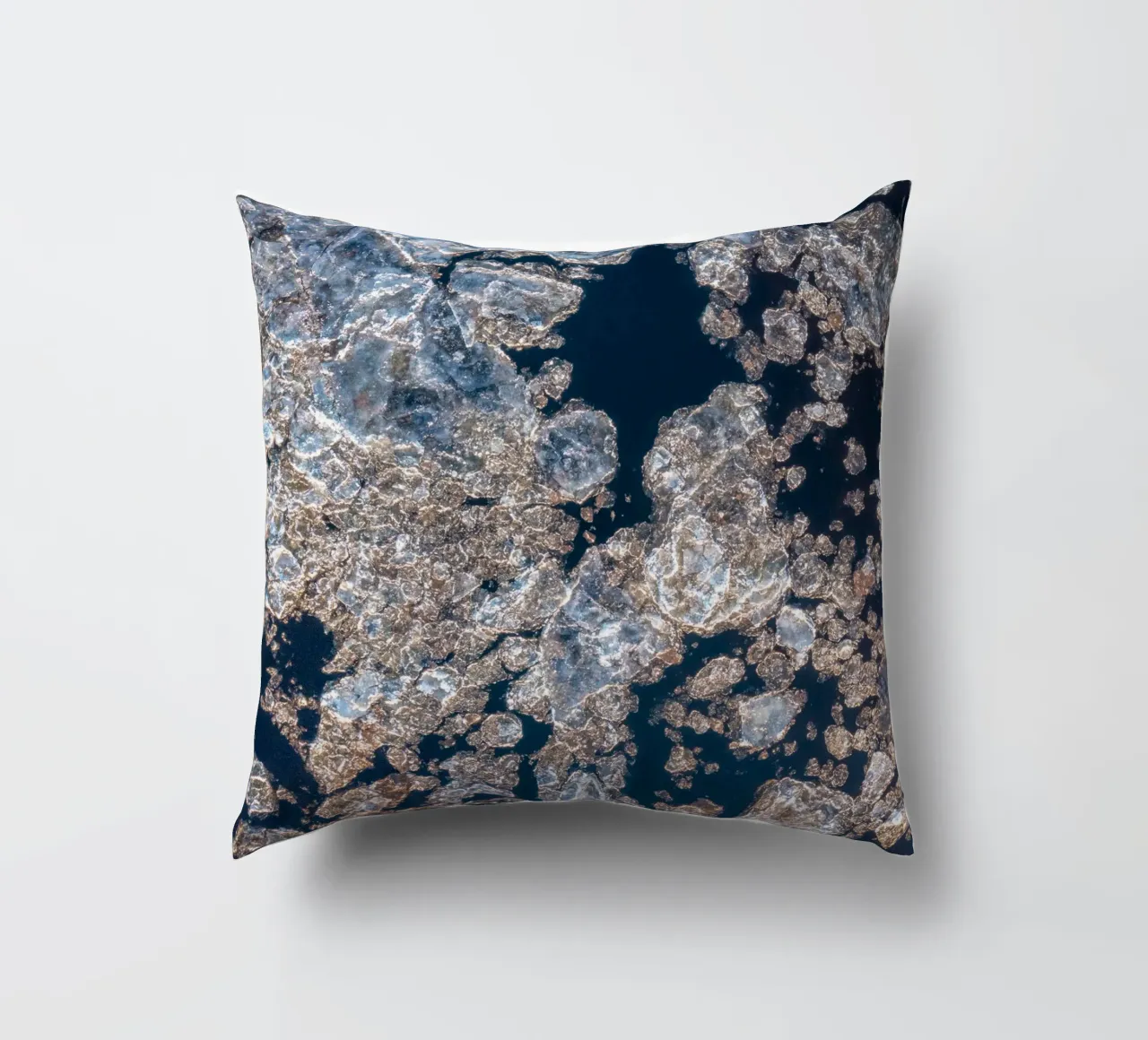 Ice gold abstract - Elegant winter design decorative cushion by Whole©
