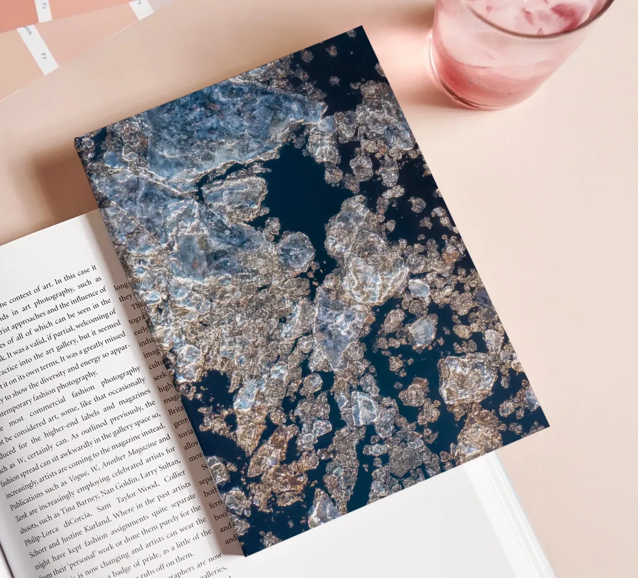 Ice gold abstract - Elegant winter design notebook by Whole©