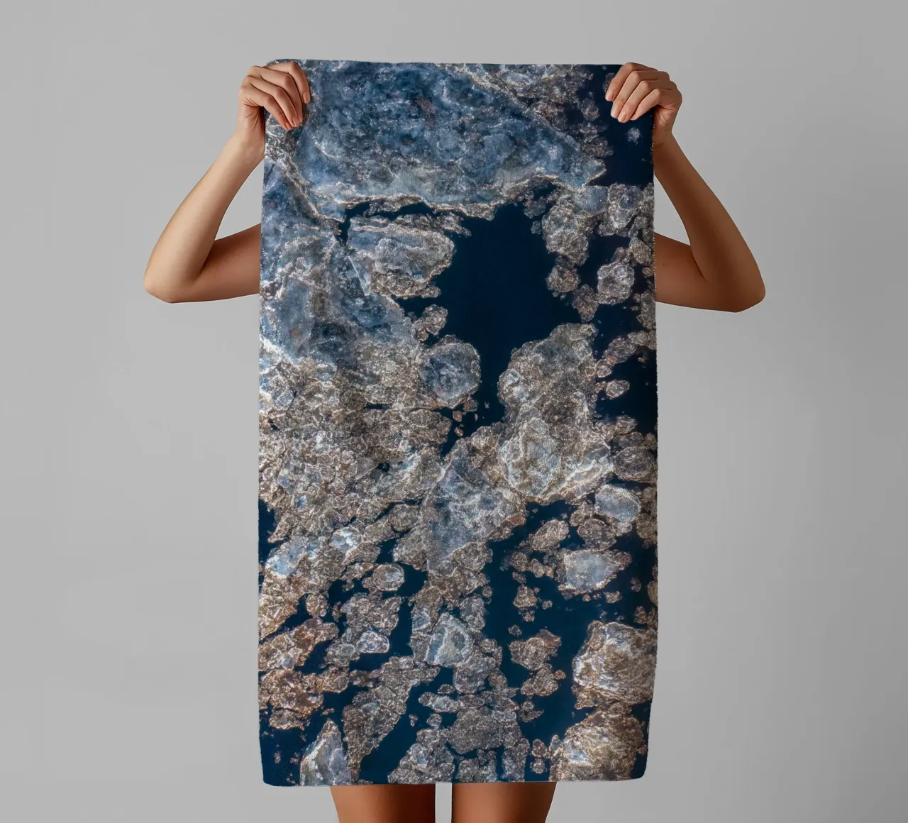 Ice gold abstract - Elegant winter design towel by Whole©