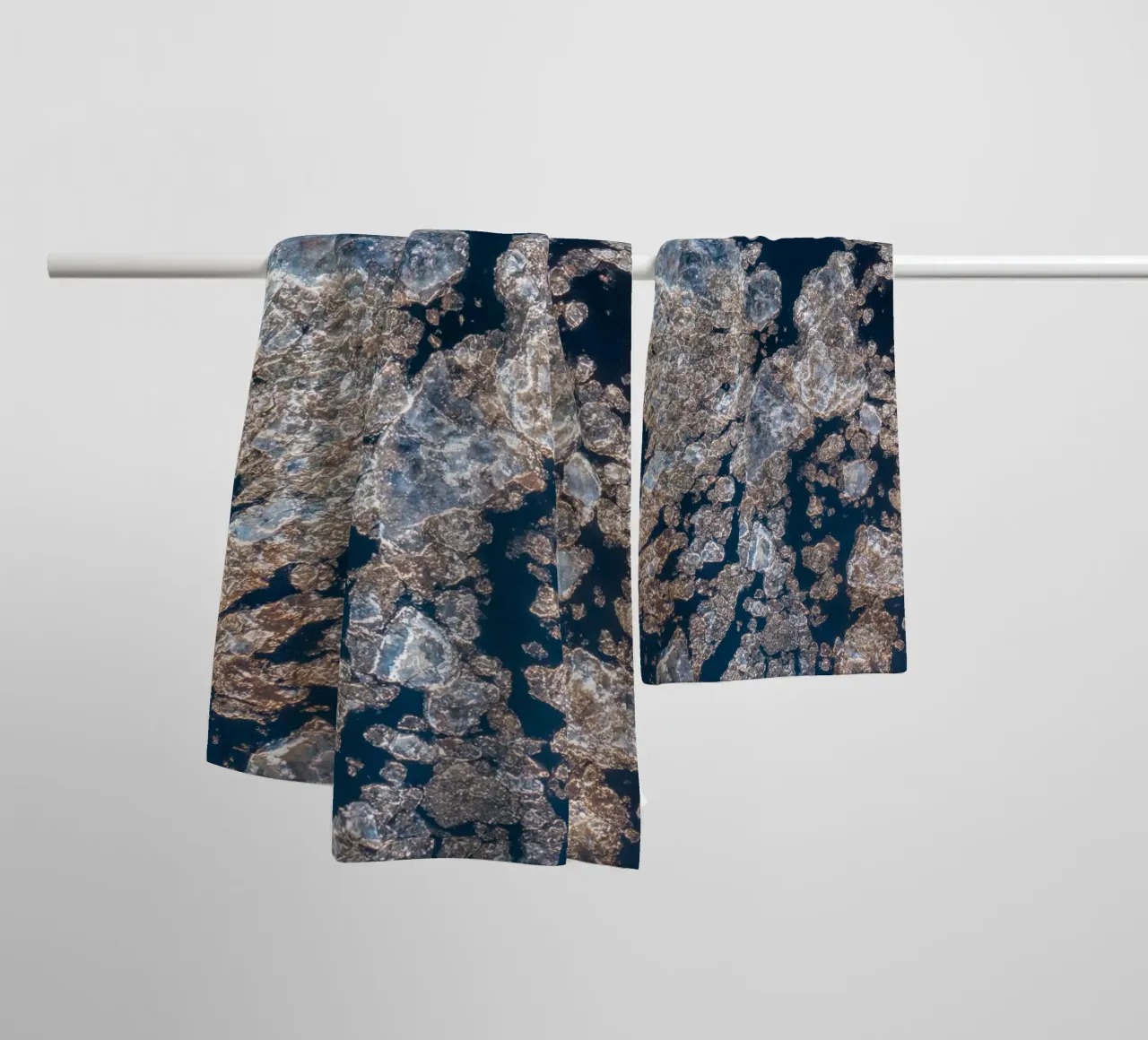 Ice gold abstract - Elegant winter design towel by Whole©