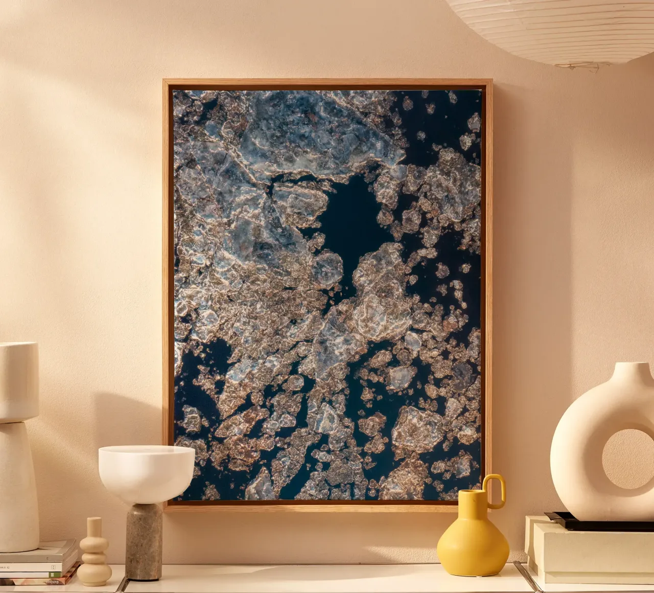 Ice gold abstract - Elegant winter design canvas by Whole©