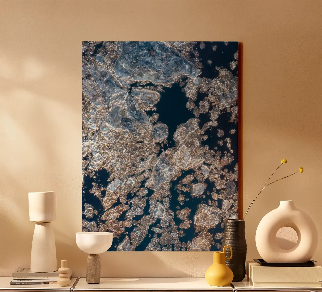 Ice gold abstract - Elegant winter design canvas by Whole©