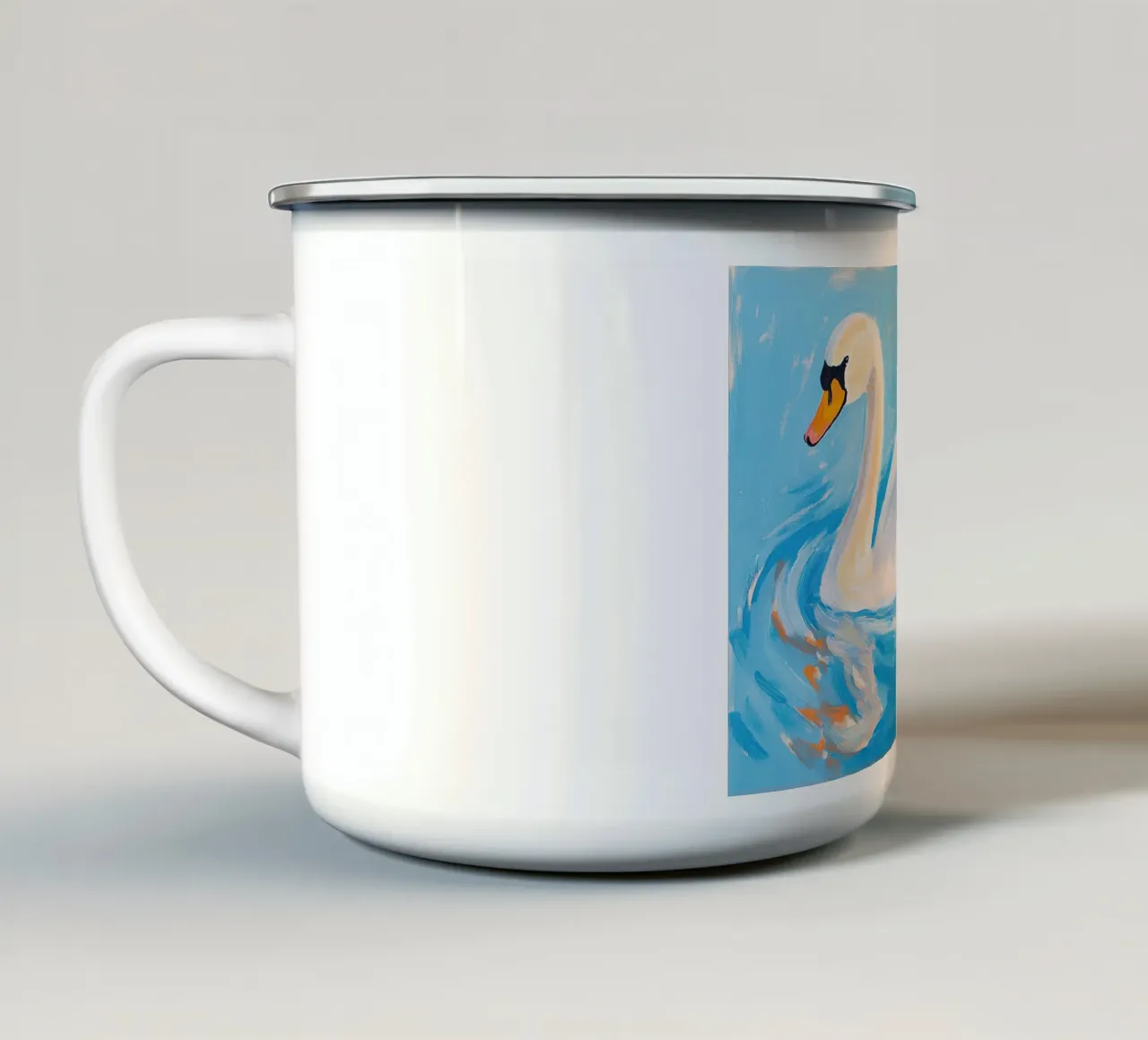 Cigno Fauvismo tazza in smalto da Euphoria Theresa