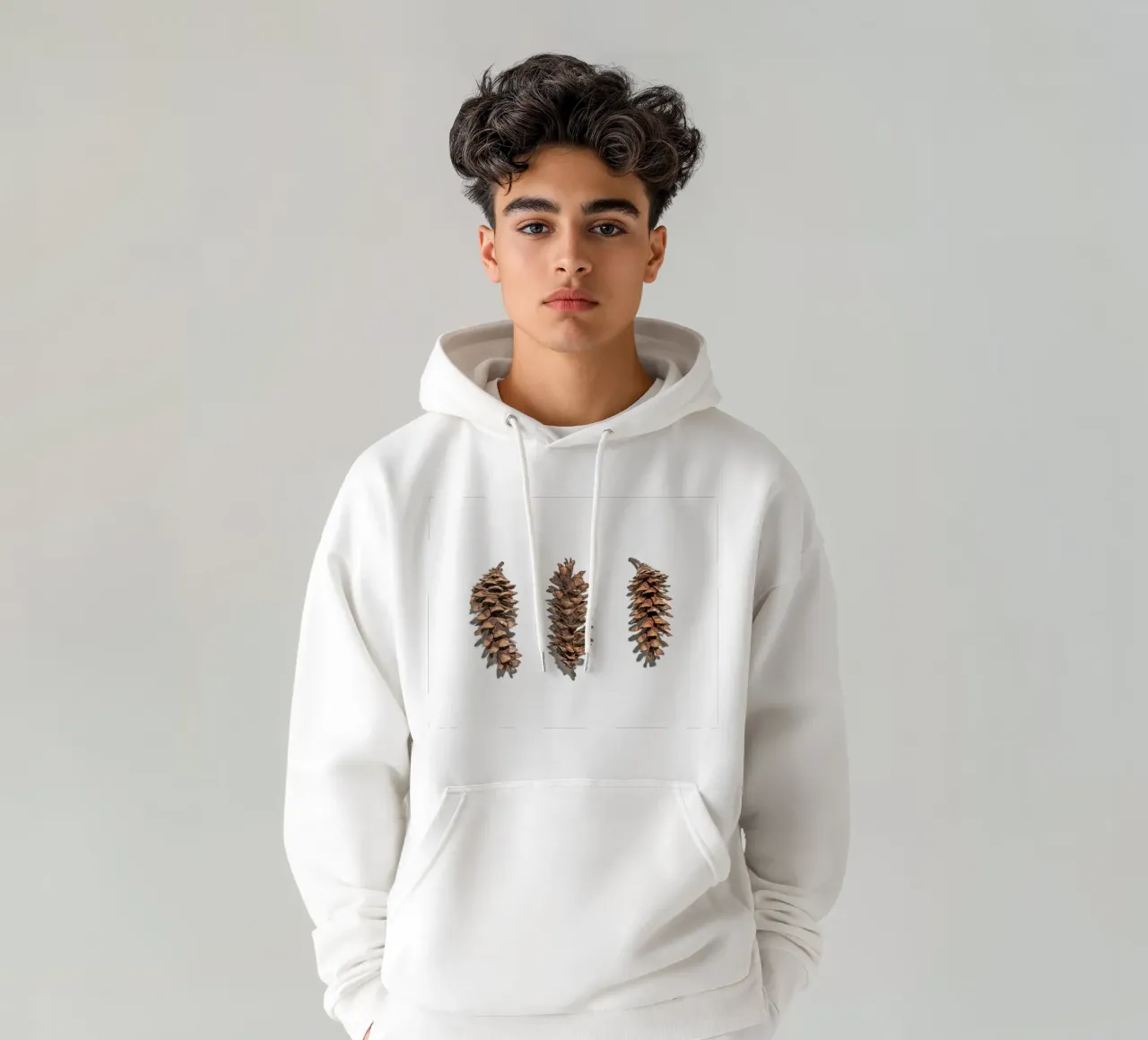 Pine cone art - Minimalist nature design hoodie by Whole©