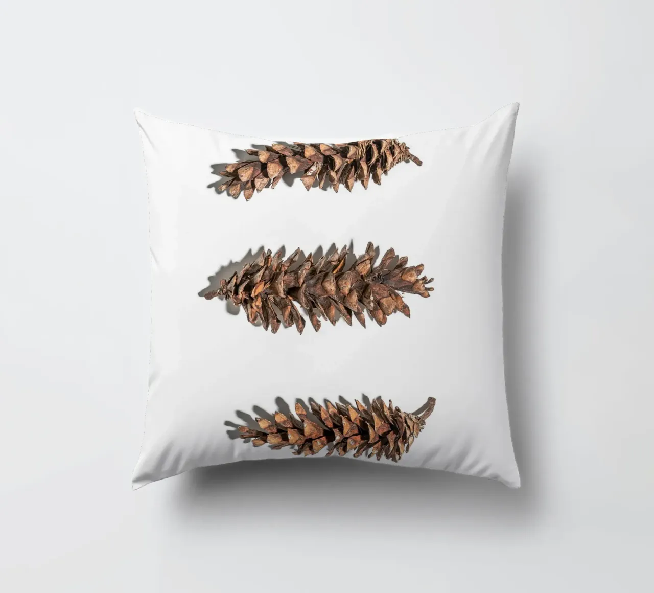 Pine cone art - Minimalist nature design decorative cushion by Whole©