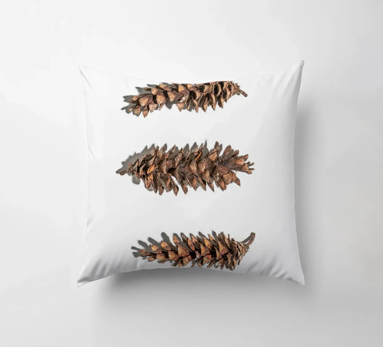 Pine cone art - Minimalist nature design decorative cushion by Whole©