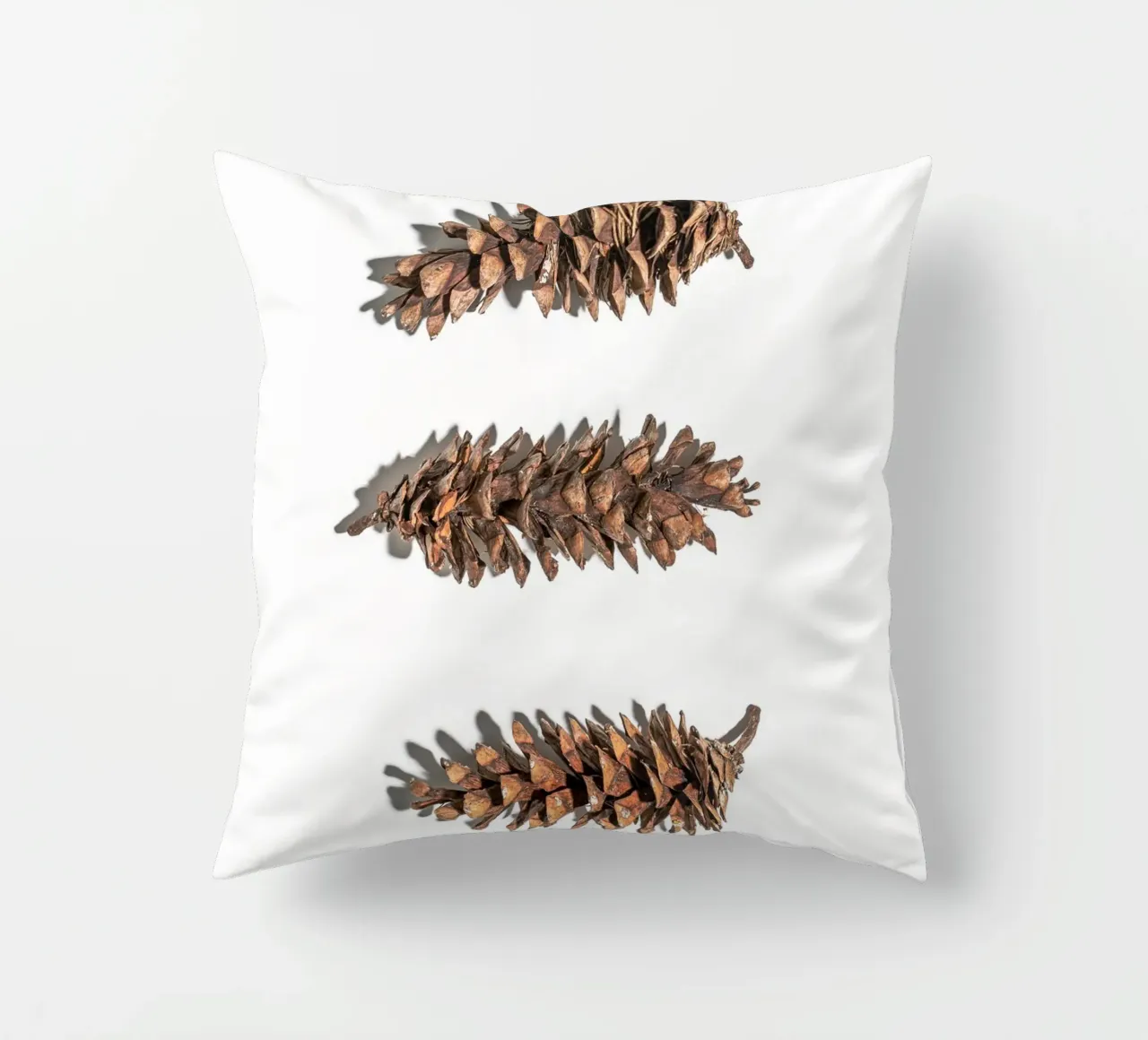 Pine cone art - Minimalist nature design decorative cushion by Whole©