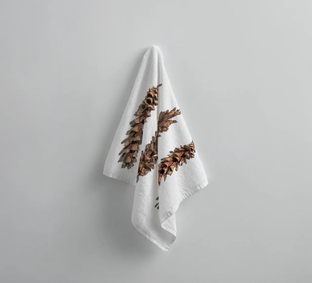 Pine cone art - Minimalist nature design towel by Whole©