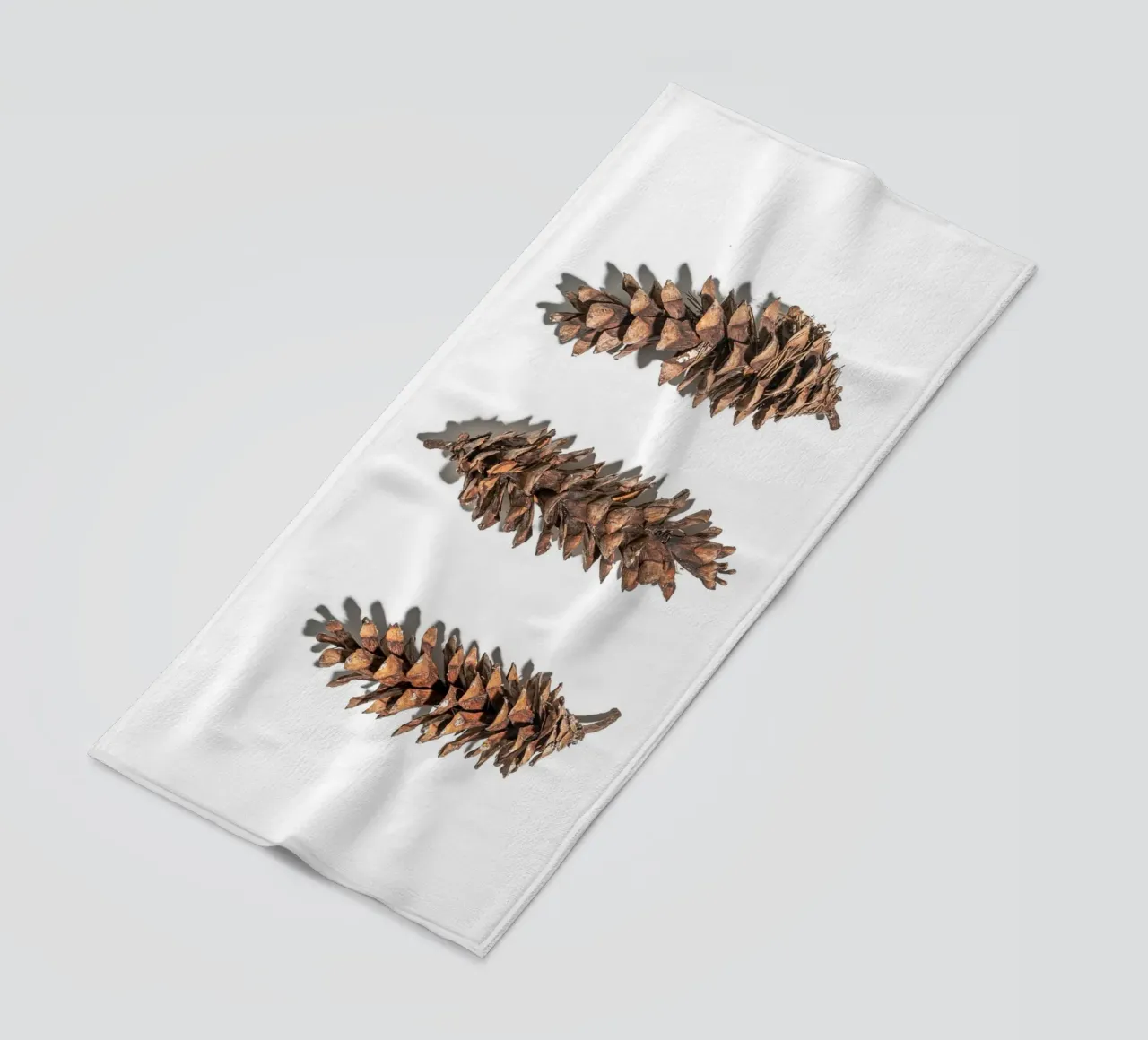 Pine cone art - Minimalist nature design beach towel by Whole©