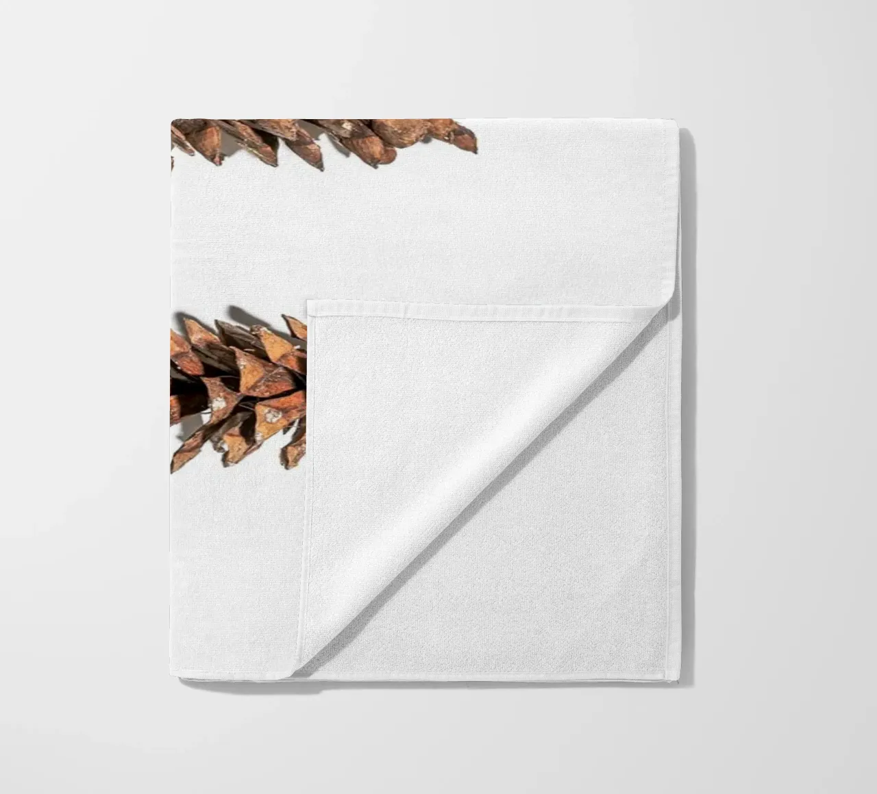 Pine cone art - Minimalist nature design beach towel by Whole©
