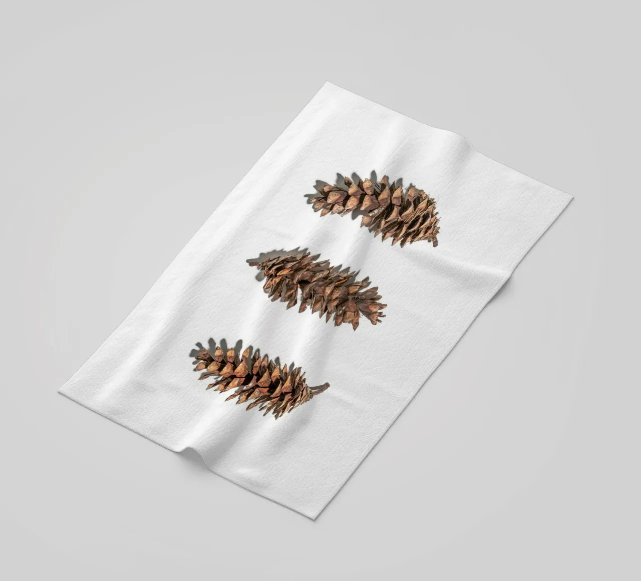 Pine cone art - Minimalist nature design beach towel by Whole©