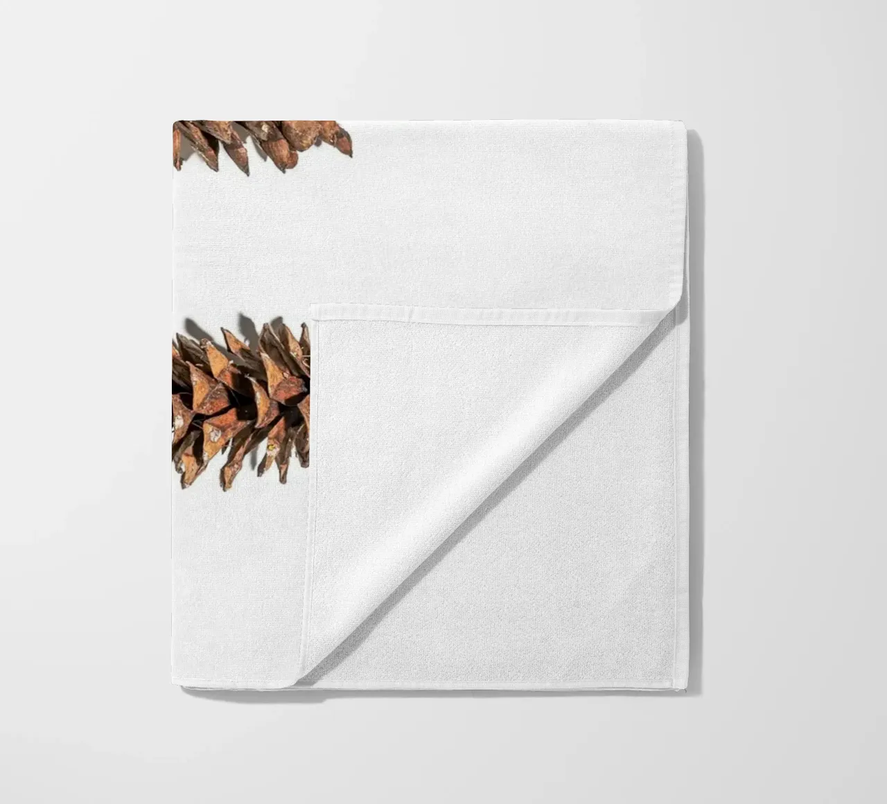 Pine cone art - Minimalist nature design beach towel by Whole©