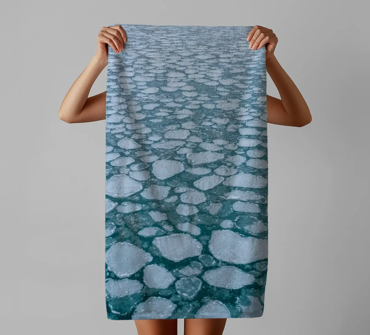 Ice floe pattern - Winter water aesthetics towel by Whole©