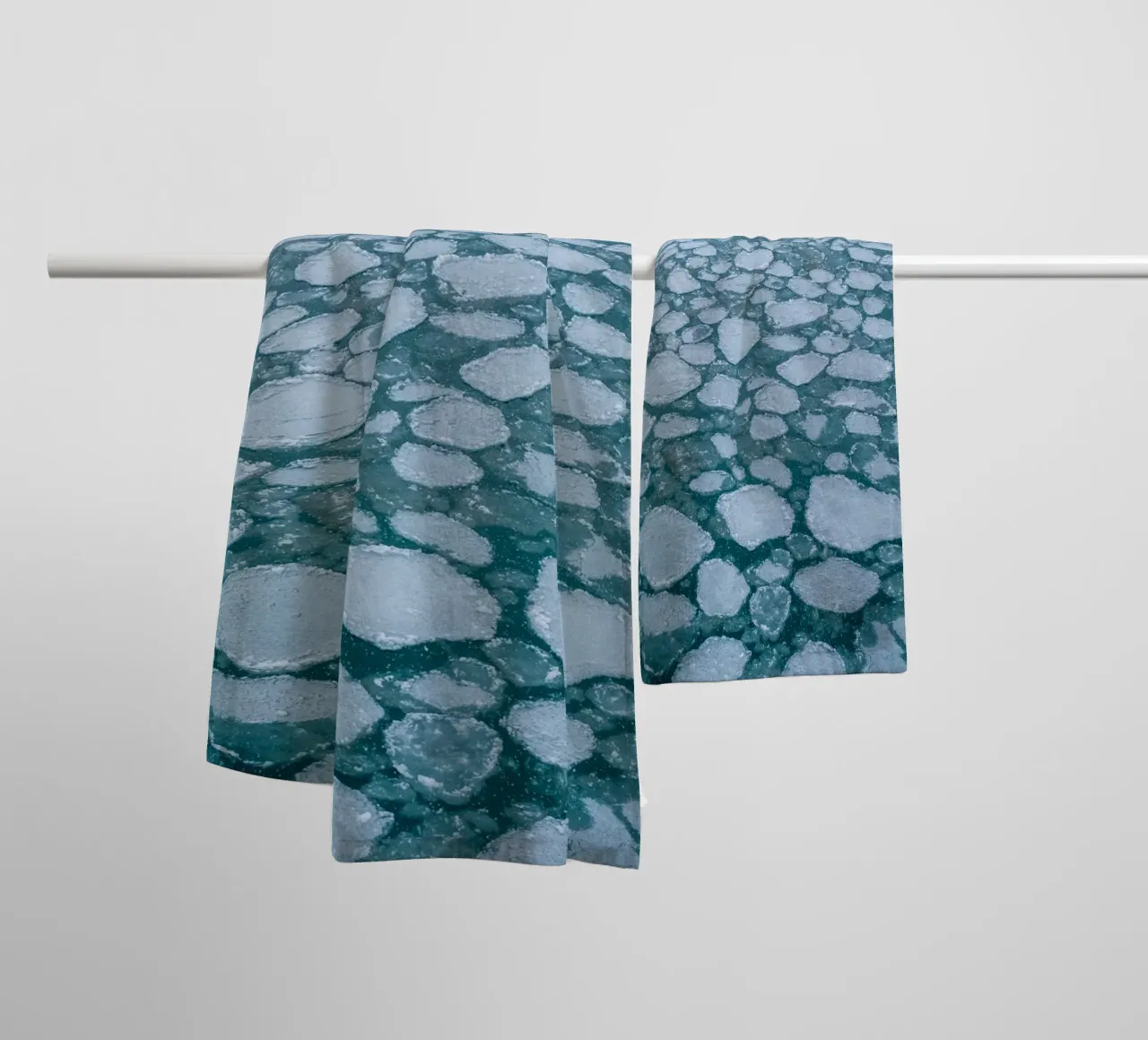 Ice floe pattern - Winter water aesthetics towel by Whole©