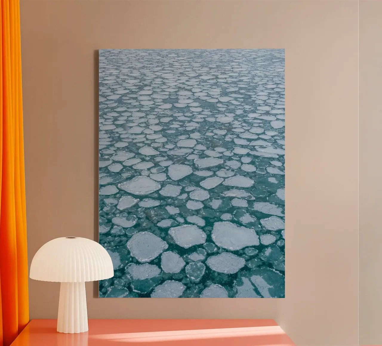 Ice floe pattern - Winter water aesthetics canvas with Floater frame by Whole©