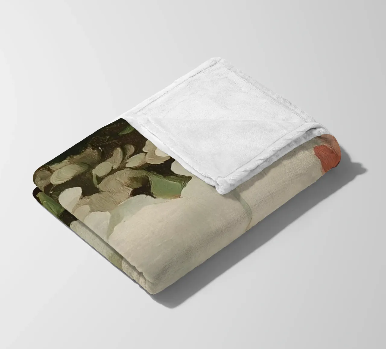 Vibrante floreale con fiori bianchi e rosa coperta in pile da Melloi Art Print
